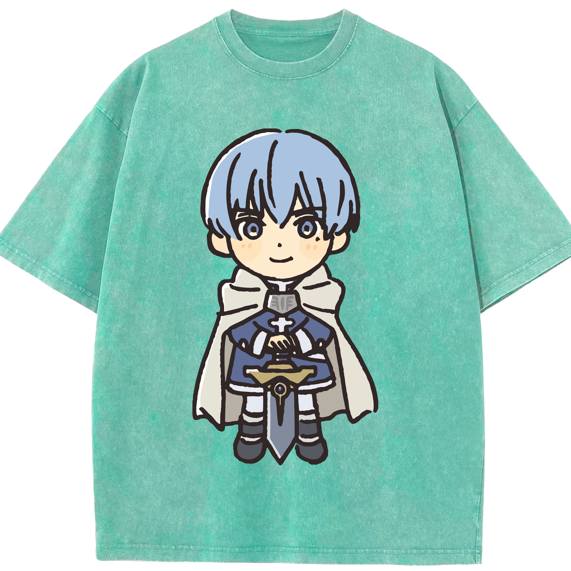 （画像用） 葬送のフリーレン Frieren 綿100% ヴィンテージ風 半袖Tシャツ（フロントプリント）